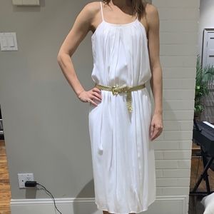 White Midi Length Dress (belt not included)